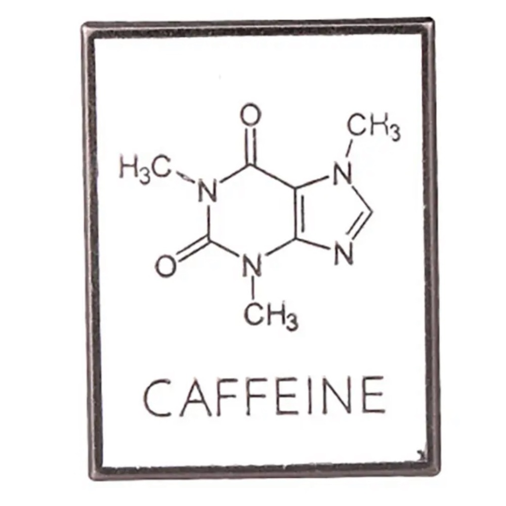 Caffeine Molecule Enamel Pin Nerdy Science Coffee Drinkers Gift Chemistry Brooch